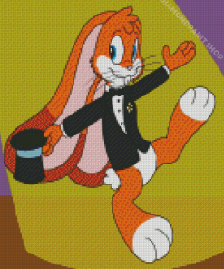 Orange Big Eared Bunny Diamond Paintings