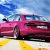 Pink Audi A4 Car Diamond Paintings