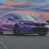 Purple Honda Hatchback Diamond Paintings