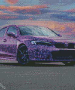 Purple Honda Hatchback Diamond Paintings