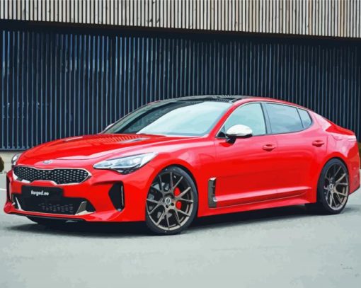 Red Kia Stinger Diamond Paintings