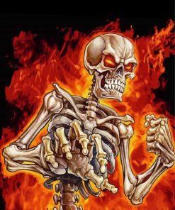 Skeleton On Fire Diamond Paintings