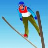 Ski Jump Illustration Diamond Paintings