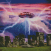 Stonehenge And Spaceship Diamond Paintings