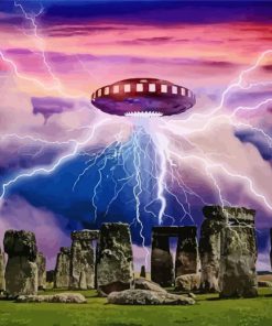 Stonehenge And Spaceship Diamond Paintings