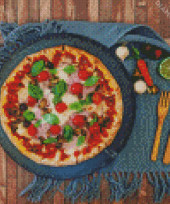 Tasty Ham Pizza Diamond Paintings