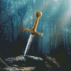 The Sword Excalibur In Stone Diamond Paintings