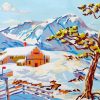 Vintage Snowy Scene Diamond Paintings