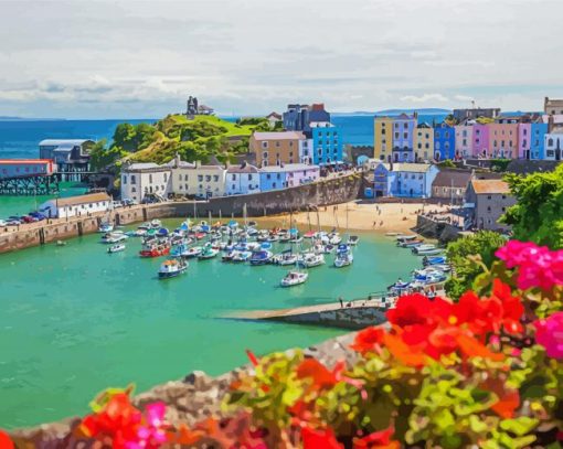 Wales Tenby Harbour Diamond Paintings