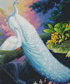 White Peacock Bird Diamond Paintings