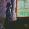 Woman In Window Diamond Paintings