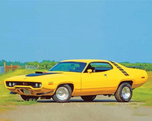 Yellow 1971 Roadrunner Diamond Paintings