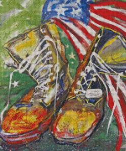 Aesthetic Army Boot Diamond Paintings