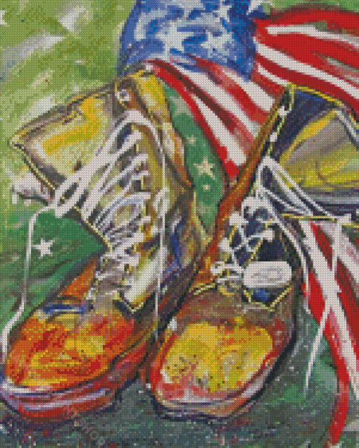 Aesthetic Army Boot Diamond Paintings