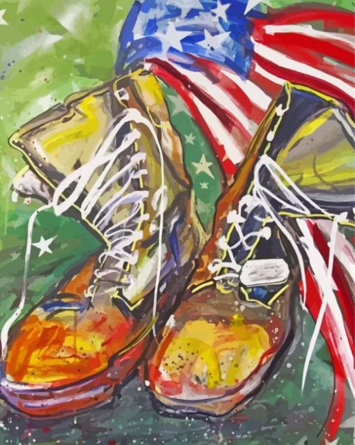 Aesthetic Army Boot Diamond Paintings