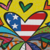 Abstract Britto Heart Diamond Paintings