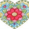 Floral Mandala Heart Diamond Paintings