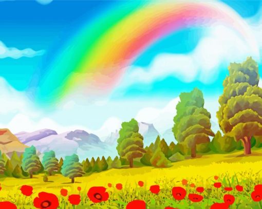 Rainbow Landscape Art Diamond Paintings