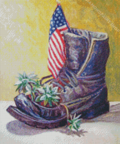 American Army Boot Diamond Paintings