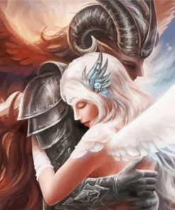 Angel And Devil Hugging Diamond Paintings