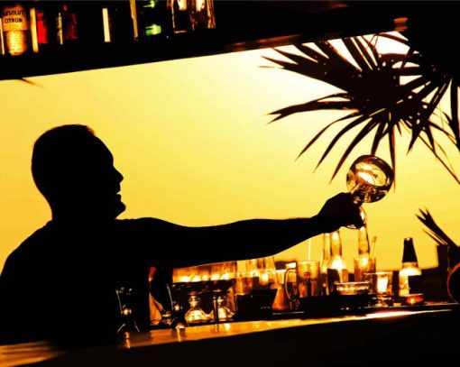 Barman Silhouette Diamond Paintings