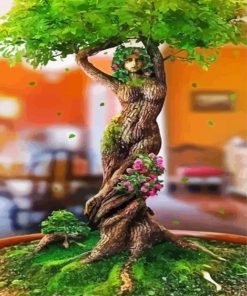 Beautiful Woman Tree Diamond Paintings