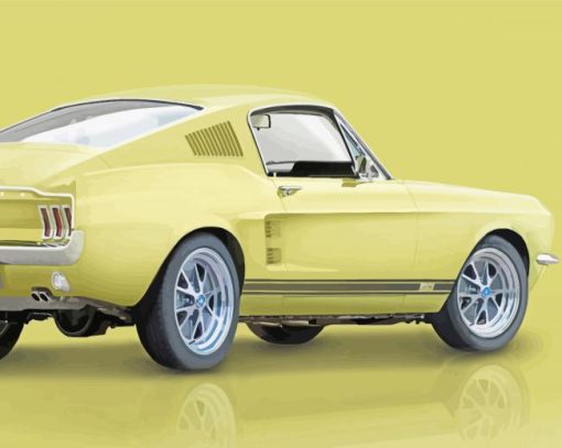 Beige Mustang Car Diamond Paintings