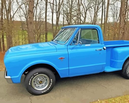 Blue 1967 Chevy Stepside Diamond Paintings