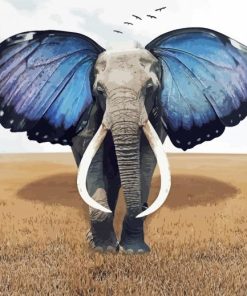 Elephant With Butterfly Wings Diamond Paintings