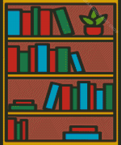 Bookshelf Illustration Diamond Paintings