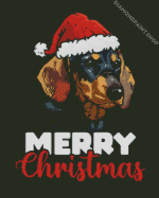 Christmas Daschund Diamond Paintings