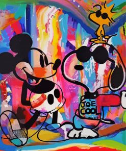 Snoopy And Mickey Mouse Diamond Paintings