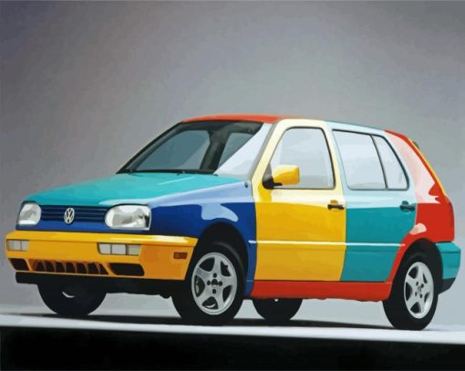 Colorful Golf Car Diamond Paintings