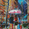 Cool Couple In Rain Diamond Paintings