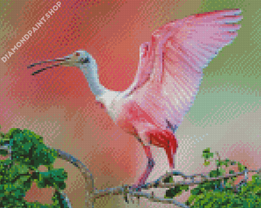 Cute Roseau Spoonbill Diamond Paintings