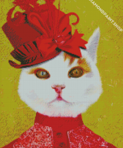 Cute Victorian Cat Diamond Paintings