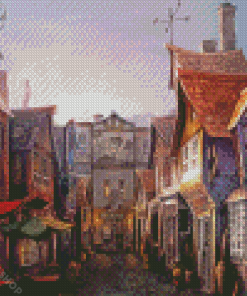 Diagon Alley Buildings Diamond Paintings