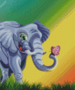 Elephant And Butterfly Diamond Paintings