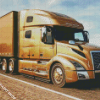 Golden Semi Truck Diamond Paintings