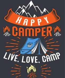 Happy Camper Poster Diamond Paintings