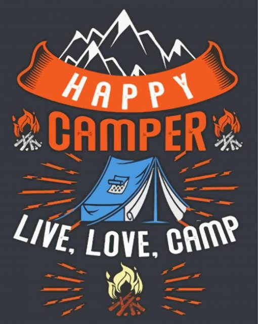 Happy Camper Poster Diamond Paintings