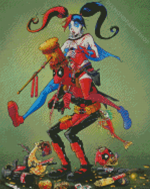 Harley Queen And Deadpool Diamond Paintings