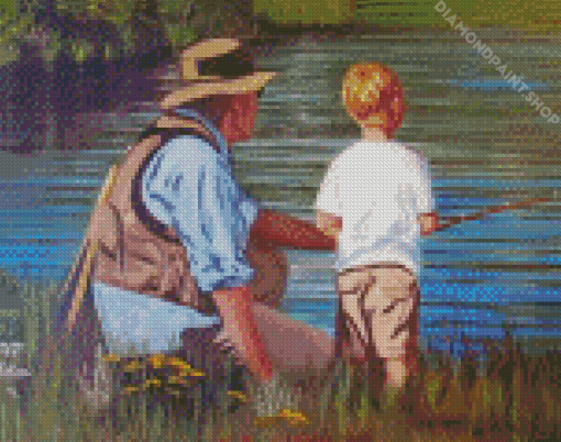 Little Boy Fishing Diamond Paintings