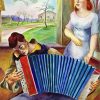 Musician Playing Accordian Diamond Paintings