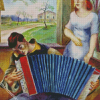 Musician Playing Accordian Diamond Paintings