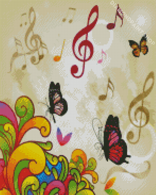 Colorful Musical Notes Diamond Paintings