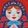 Red Nesting Doll Diamond Paintings