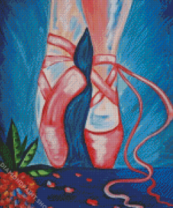 Pink Ballet Shoes Diamond Paintings