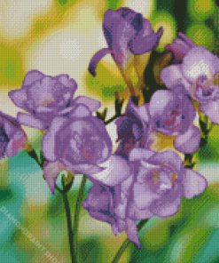 Purple Freesia Flowers Diamond Paintings