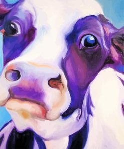 Purle Cow Close Up Diamond Paintings